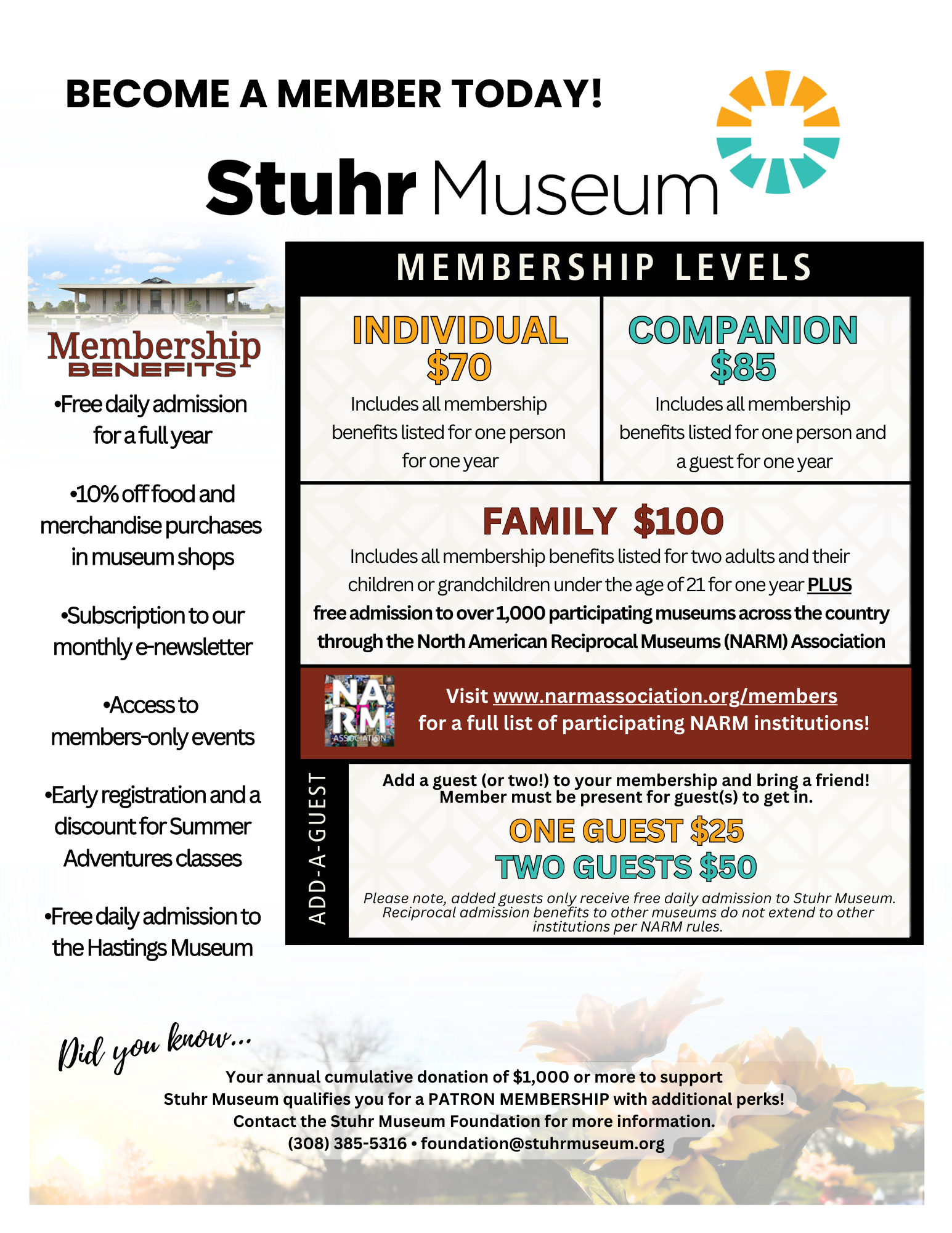 Stuhr Museum Membership Flyer
